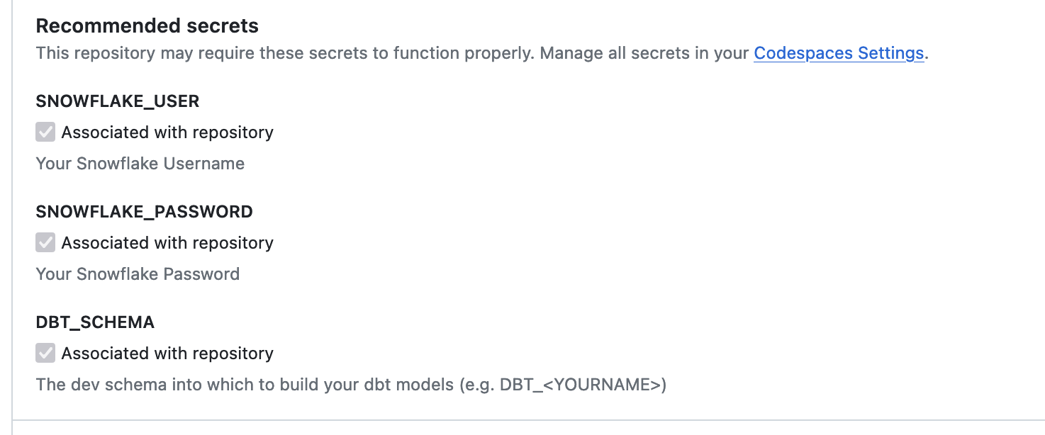 Add codespace secrets